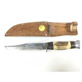 Cox Co. Ltd Antler Handle Hunting Knife with