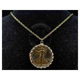 1942 Silver Half Dollar Mounted As Pendant With