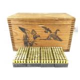 200 Rounds 44 Mag Ammo with Vtg Wood Ammo Crate