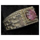 1.00 Cts Pink Diamond Sterling Ring, Tw 5.3g,