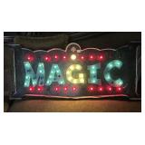 Signed 4ft Wide Metal MAGIC Hanging Sign Lighted -