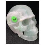 4in Lt. Green Carved Stone Skull