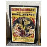 Framed Hudini Magician Poster Reprint