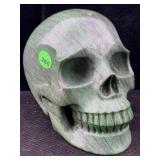 5.5in Green Carved Stone Skull