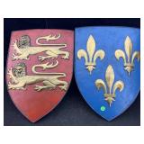 2 Shield Decorative Wall Plaques 13x17