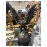 3ft Tall Resin Eagle Statue on Globe Base
