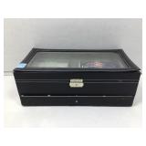 Jewelry case, black, lid damaged & more
