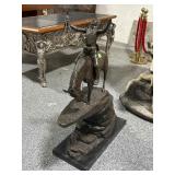 Signed Jim Davidson Bronze Indian Statue -
