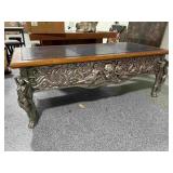 7ft Custom Dining Table Snakeskin Top, Nude Women
