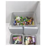 Assorted Legos blocks in 3pc IKEA storage