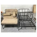 3 Metal patio chairs w/foot rest and some