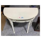 Wood hall table, approx 34x17x30in