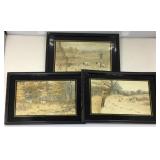 3 Vintage Arthur B Frost Hunting Lithographs.