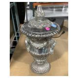 Composite decorative ornate container w/lid,