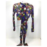 70s style mesh pant set, sz M