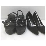 Womenï¿½s shoes, black velvet style high heel sz