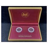 Wisconsin State Quarters In Presentation Case