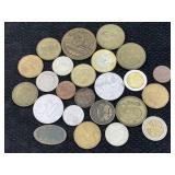 Bag Of Foreign Coins & Tokens