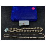 2 Faux Pearl Necklaces, One Had A 10k Gold Clasp,