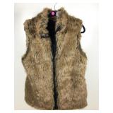 Faux fur zipper vest, sz L