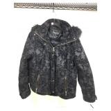 Nanette Lepore black jacket w/faux fur trim sz L