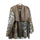 Faux leopard print shawl jacket sz 3X
