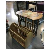 Side table with magazine organizer, approx