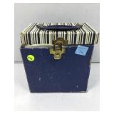 Records 45s, asstd, in record case