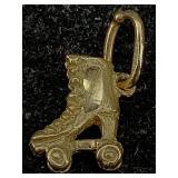 14k Gold Roller Skate Pendant, Tw 1.1g, Sz 10mm