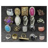 20 Fashion Jewelry Rings Sz 6.75, 6.5, 7, 7.5, Etc