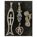 Sterlign Silver Pendants, Tw 19.5g, Sz 2¼in