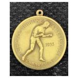 Vintage Chicago tribune boxing trophy medal