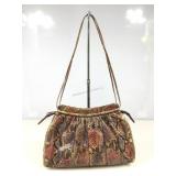 Vtg Judith Leiber Genuine Snakeskin Zip Top