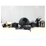 Vtg Royal Photo Enlarger Lamp, Asstd Cameras &