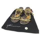 Giuseppe Zanotti Bejeweled Leather Tie-On