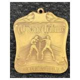 Vintage Chicago tribune boxing trophy medal