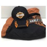 Harley Davidson jacket size XXXLarge and hat.