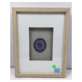 Shadow box framed geode slice. 14x11.
