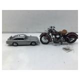 Collectible Model car and Indian Motorcycle in