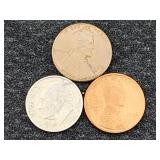 1966 Dime & 2 Wheat Pennies