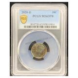 2020-d Dime Pcgs Ms-63fb