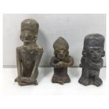 Pottery figures. Largest is 8in tall