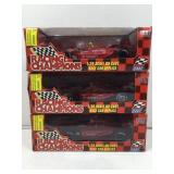 3 racing champions 1/24 scale race car replicas