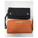 2 Steve Madden wristlet purses, black & orange,