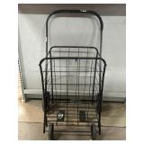 Black Metal Folding Shopping Cart