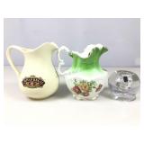 Hand blown crystal Ambrosia paperweight, chips,