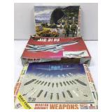 Model build kits. Open box. 1:48 and 1:32 scale.