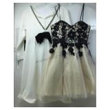 Evening dress w/lace sz 3/4 & white dress w/black