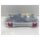 Plastic organizer with contents. Model paints.