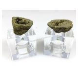 NIB Gold-Colored Druzy Geode Napkin Holders Pair